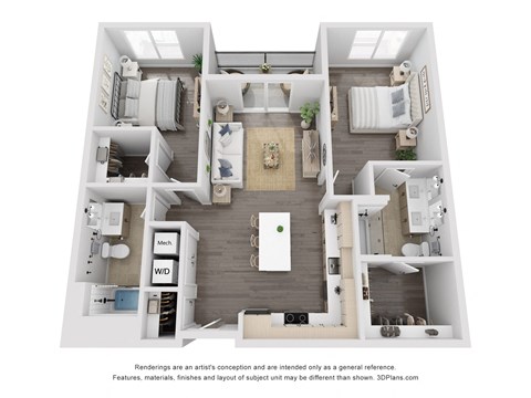 English Floor Plan at The Flats & Terraces at Wildhorse Village, Missouri, 63005